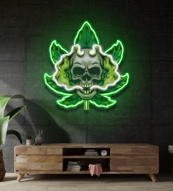 Cannabis Skull Led Neon Sign Light Pop Art