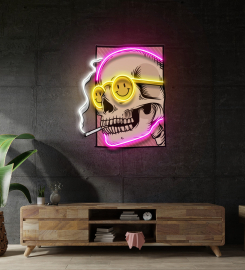 Cigarette Skull Led Neon Sign Light Pop Art