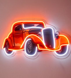 Classic Car On Colid Color Led Neon Sign Light Pop Art