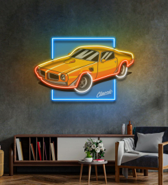 Classic Yellow Car Led Neon Sign Light Pop Art