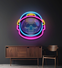 Colorful Astronaut Skull Led Neon Sign Light Pop Art