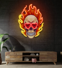 Fire Skull Led Neon Sign Light Pop Art