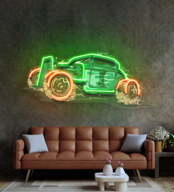 Hotrod Car Led Neon Sign Light Pop Art