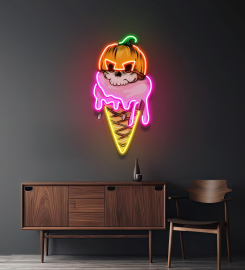 Ice Cream Skull Led Neon Sign Light Pop Art