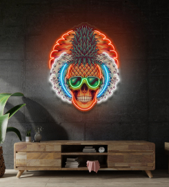 Pineapple Sea Skull Led Neon Sign Light Pop Art