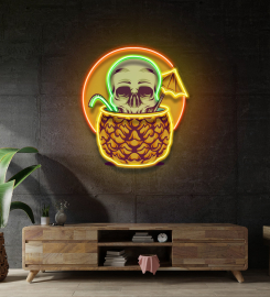 Pineapple Skull Led Neon Sign Light Pop Art