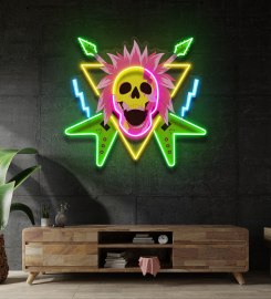 Rock And Skull Led Neon Sign Light Pop Art