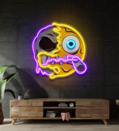 Silence Emoji Skull Led Neon Sign Light Pop Art