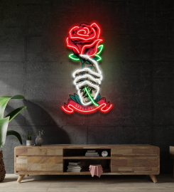 Skeleton Hand Sose Led Neon Sign Light Pop Art