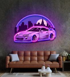 Sport Car Supra Mk4 Midnight Led Neon Sign Light Pop Art