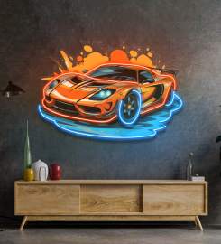 Sports Car Catoon Led Neon Sign Light Pop Art