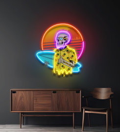 Summer Skull Vibe Led Neon Sign Light Pop Art