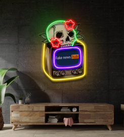 Television Skull Vibe Led Neon Sign Light Pop Art