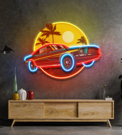 Tropical Vintage Car Led Neon Sign Light Pop Art